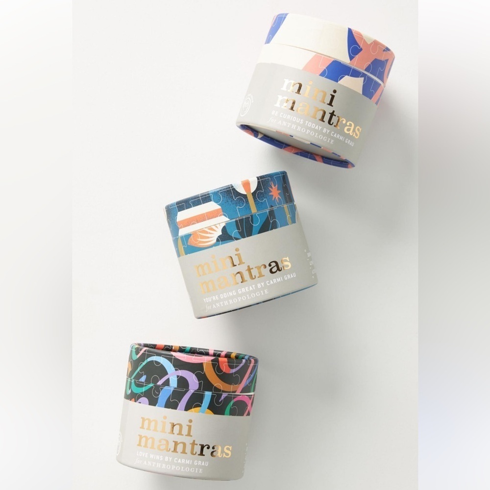 Anthropologie 3 Mini Mantra Puzzles NIB NWT